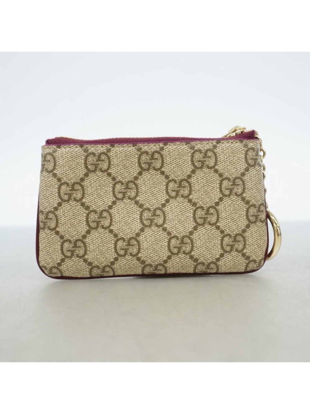 Gucci Coin Case GG Supreme Cat Detail Brown Bordeaux Gold - Picture 7 of 7